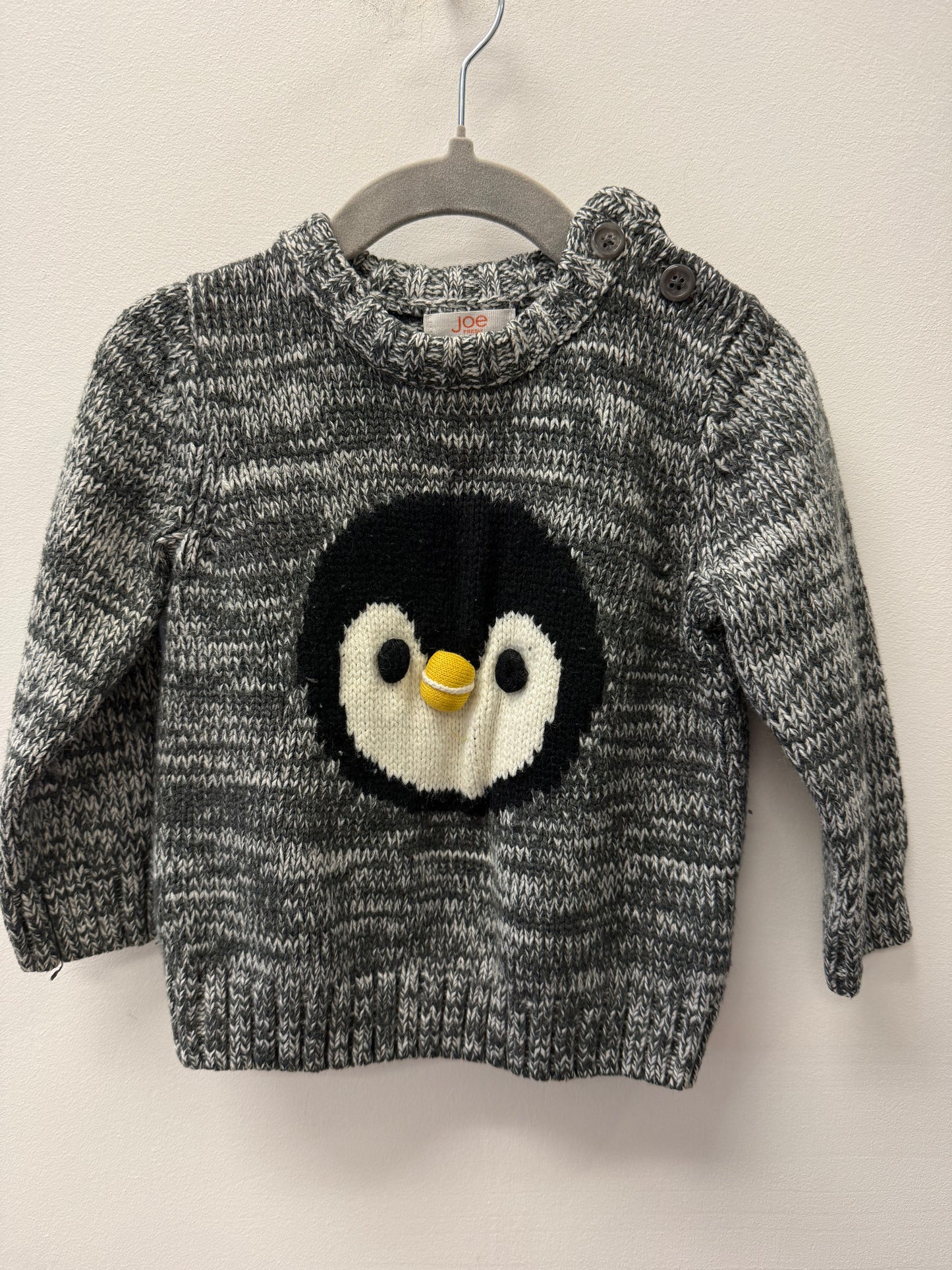 JOE FRESH PENGUIN KNIT SWEATER SIZE 12-18M
