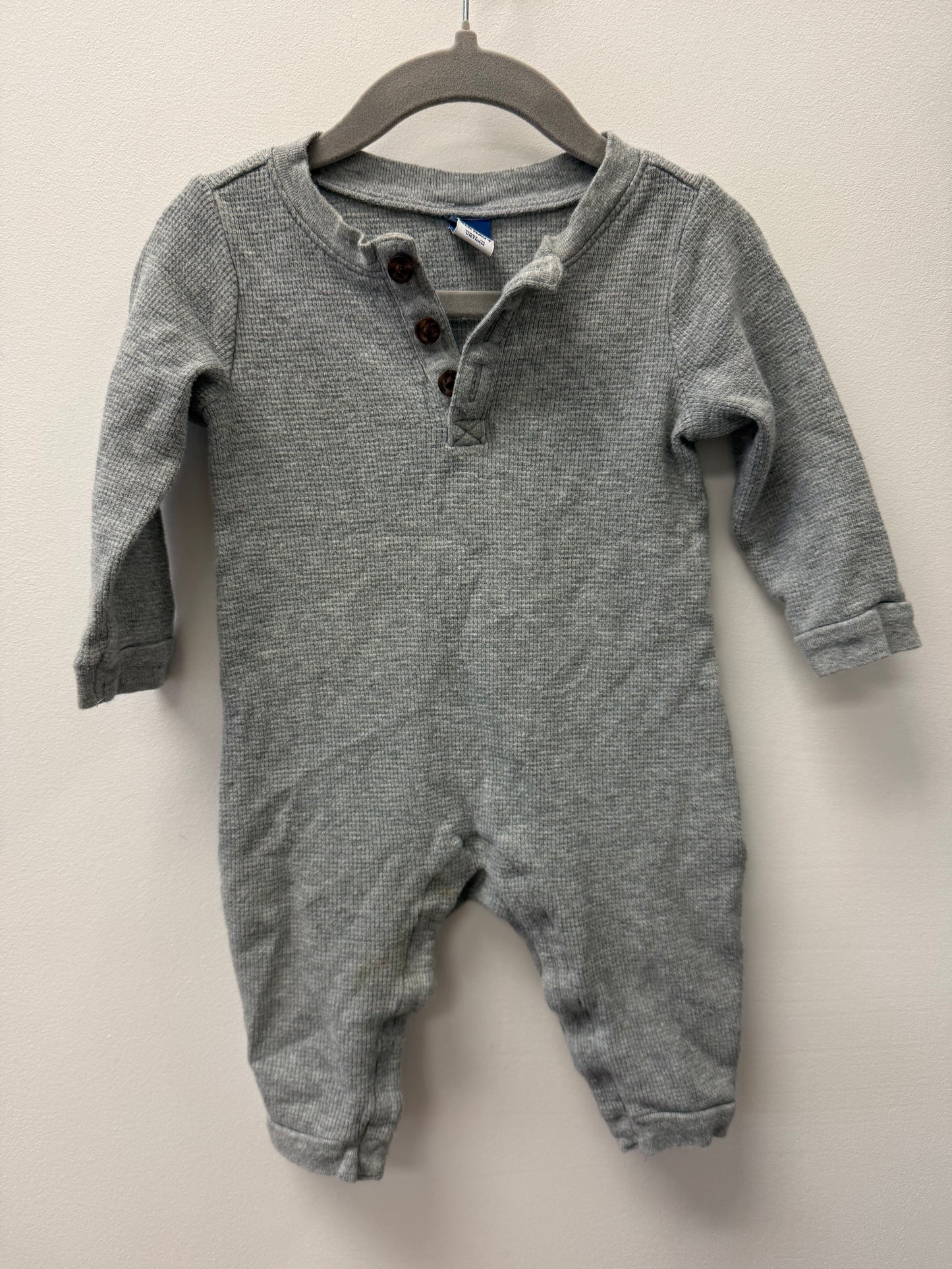 OLD NAVY GREY WAFFLE KNIT ONE PIECE SIZE 6-12M