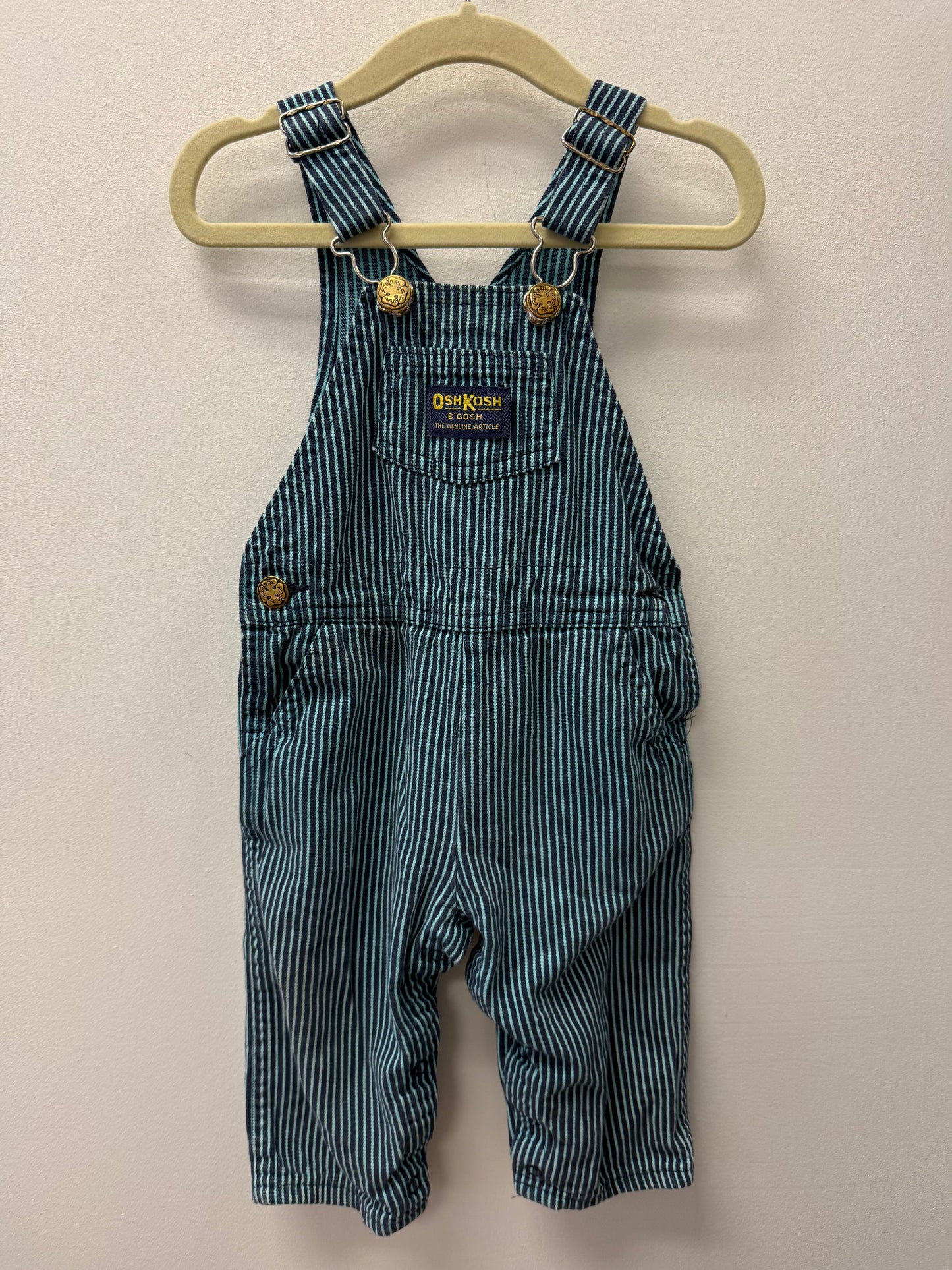 VINTAGE OSHKOSH STRIPPED OVERALLS SIZE 24M