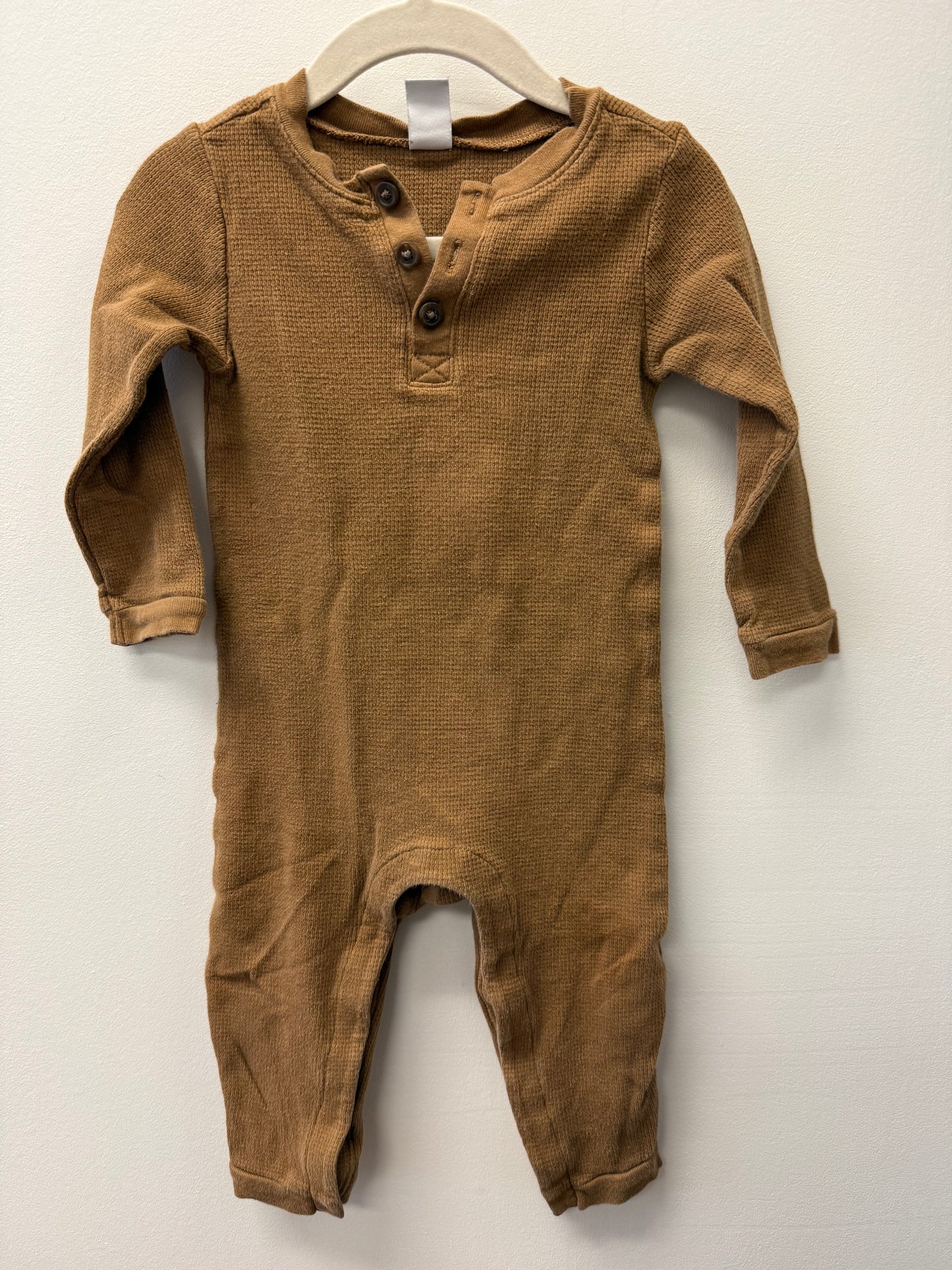 OLD NAVY BROWN WAFFLE KNIT ONE PIECE SIZE 18-24M