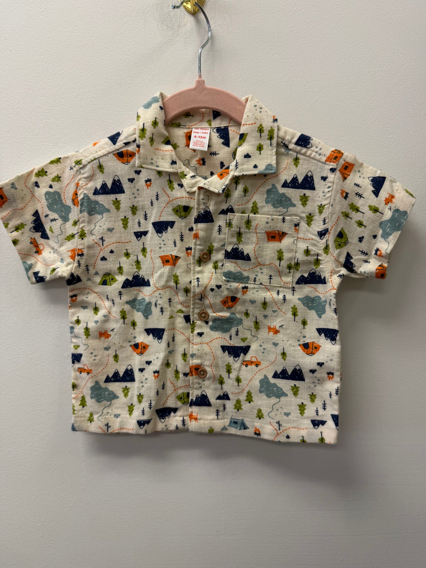 OLD NAVY CAMPING BUTTON UP SIZE 6-12M