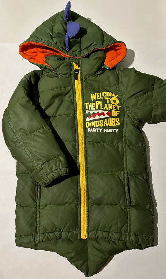 *Play* Party Party, Green Puffer Dinosaur Jacket - Size 3T