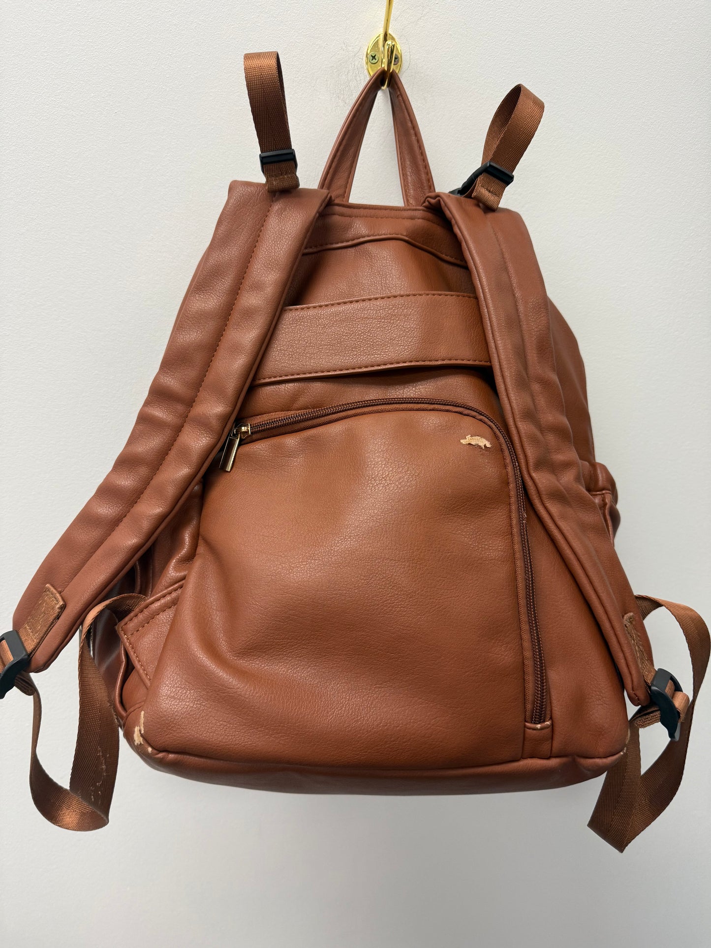 LEATHER DIAPER BAG WITH CHANGE PAD