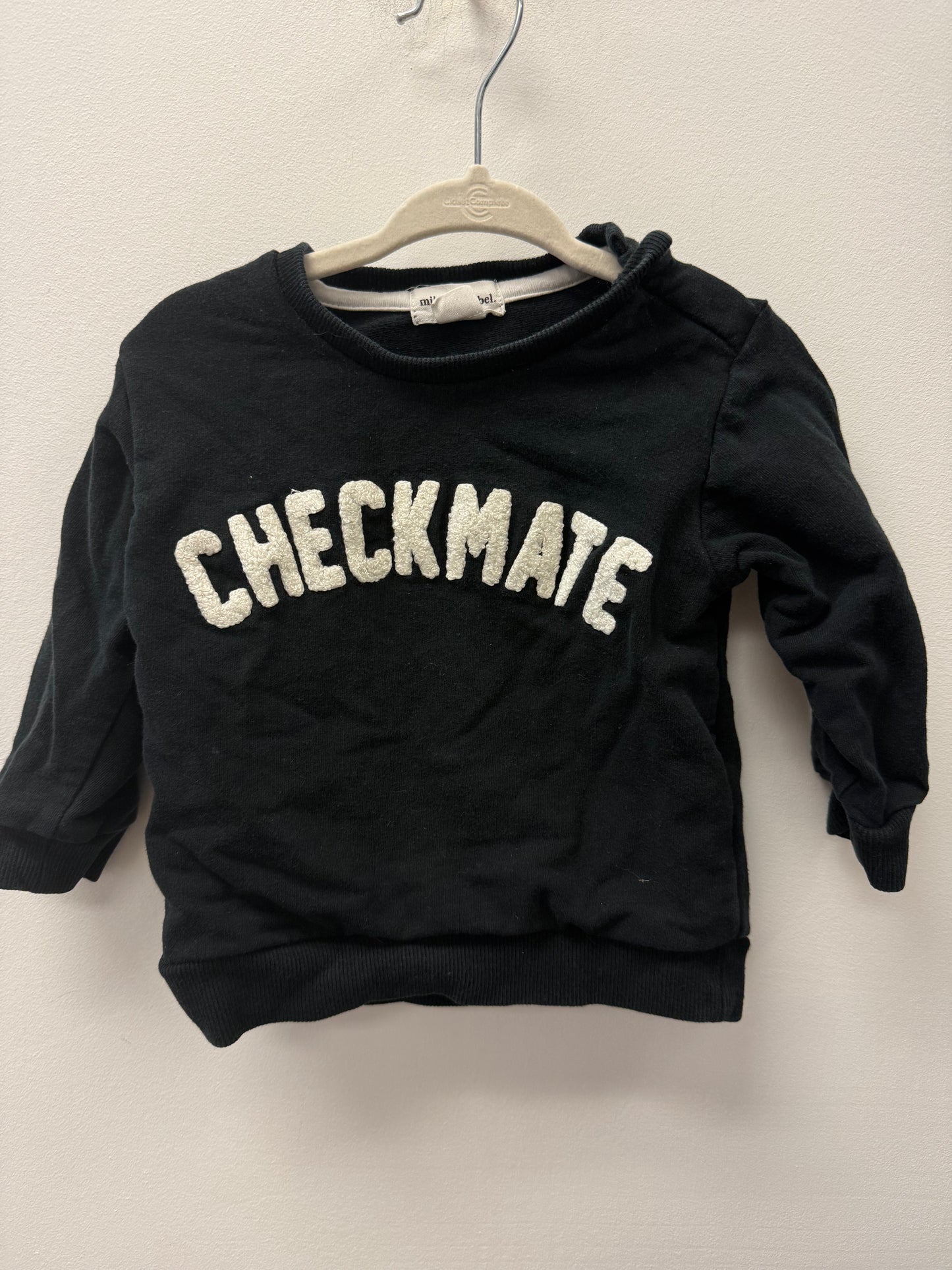 MILES THE LABEL "CHECKMATE" CREW SIZE 12M