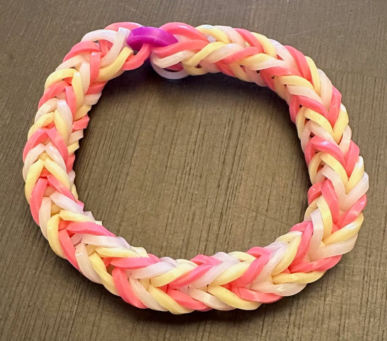 Pink, White, and Pale Yellow Bracelet - Size 4-9