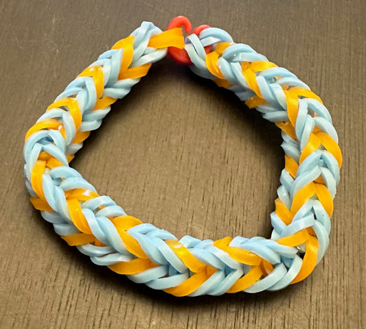 Pale Teal and Bright Orange Bracelet - Size 4-9