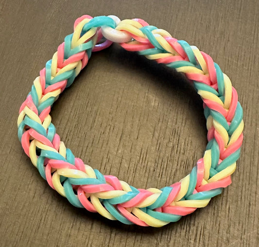 Pink, Yellow, and Teal Blue Bracelet - Size 4-9