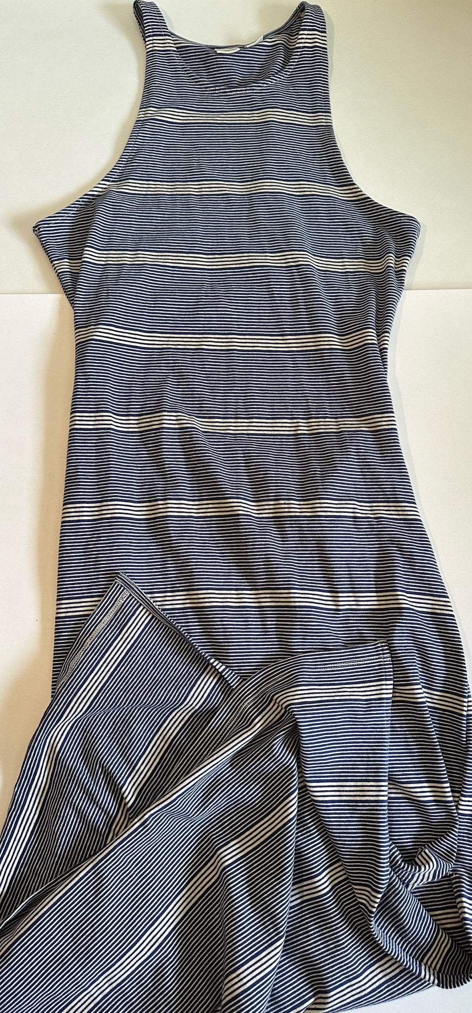 *Adult* Roxy, Blue Striped Long Dress with Cut-Out Back - Size Large