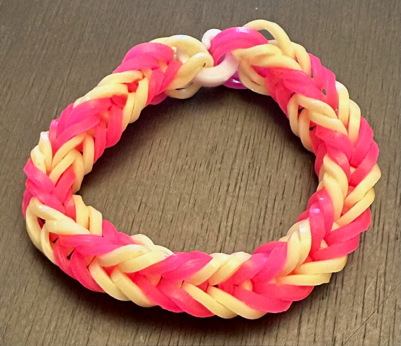 Pale Yellow and Bright Pink Bracelet - Size 2-5