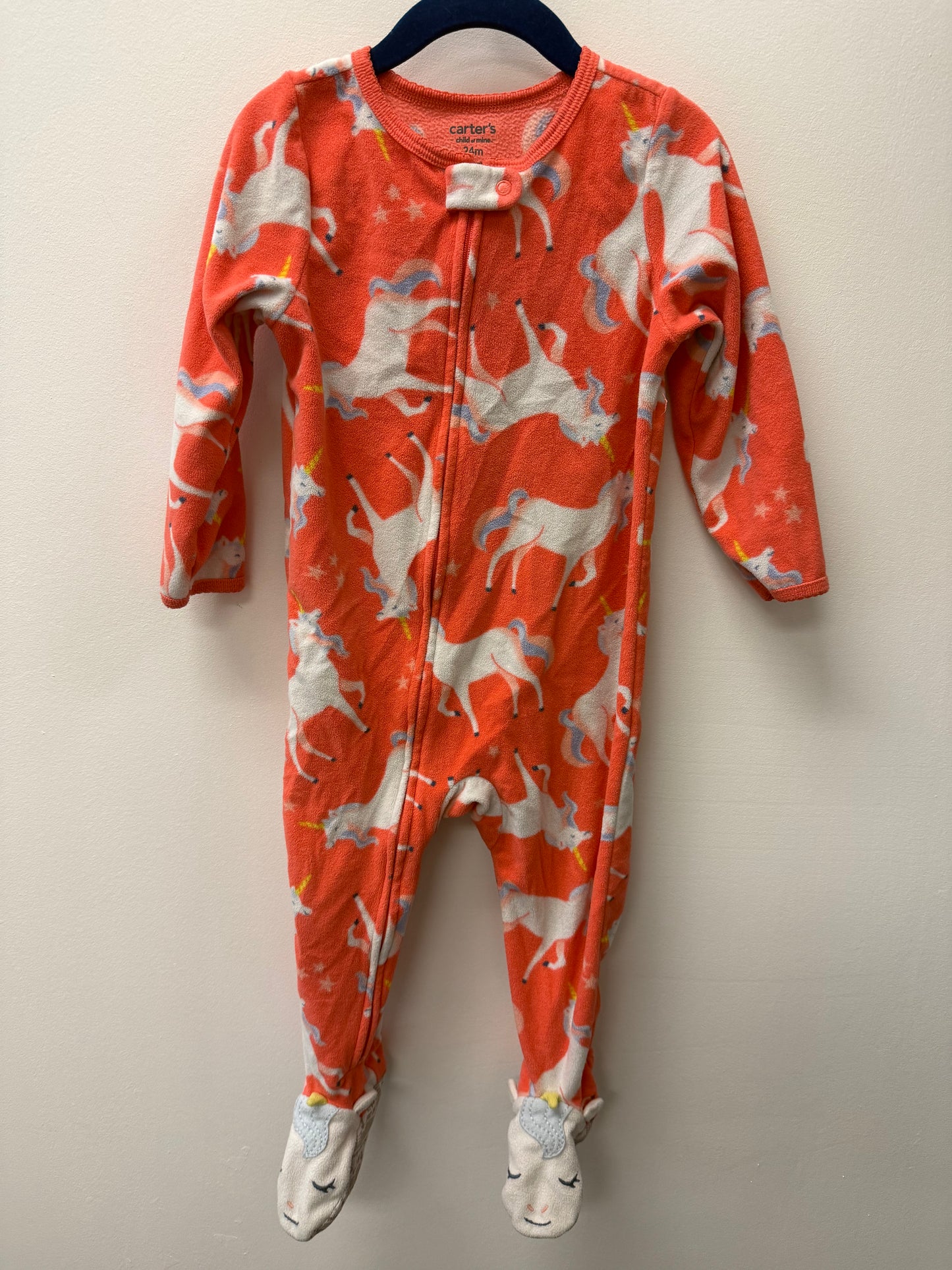 CARTERS FLEECE UNICORN SLEEPER SIZE 24M