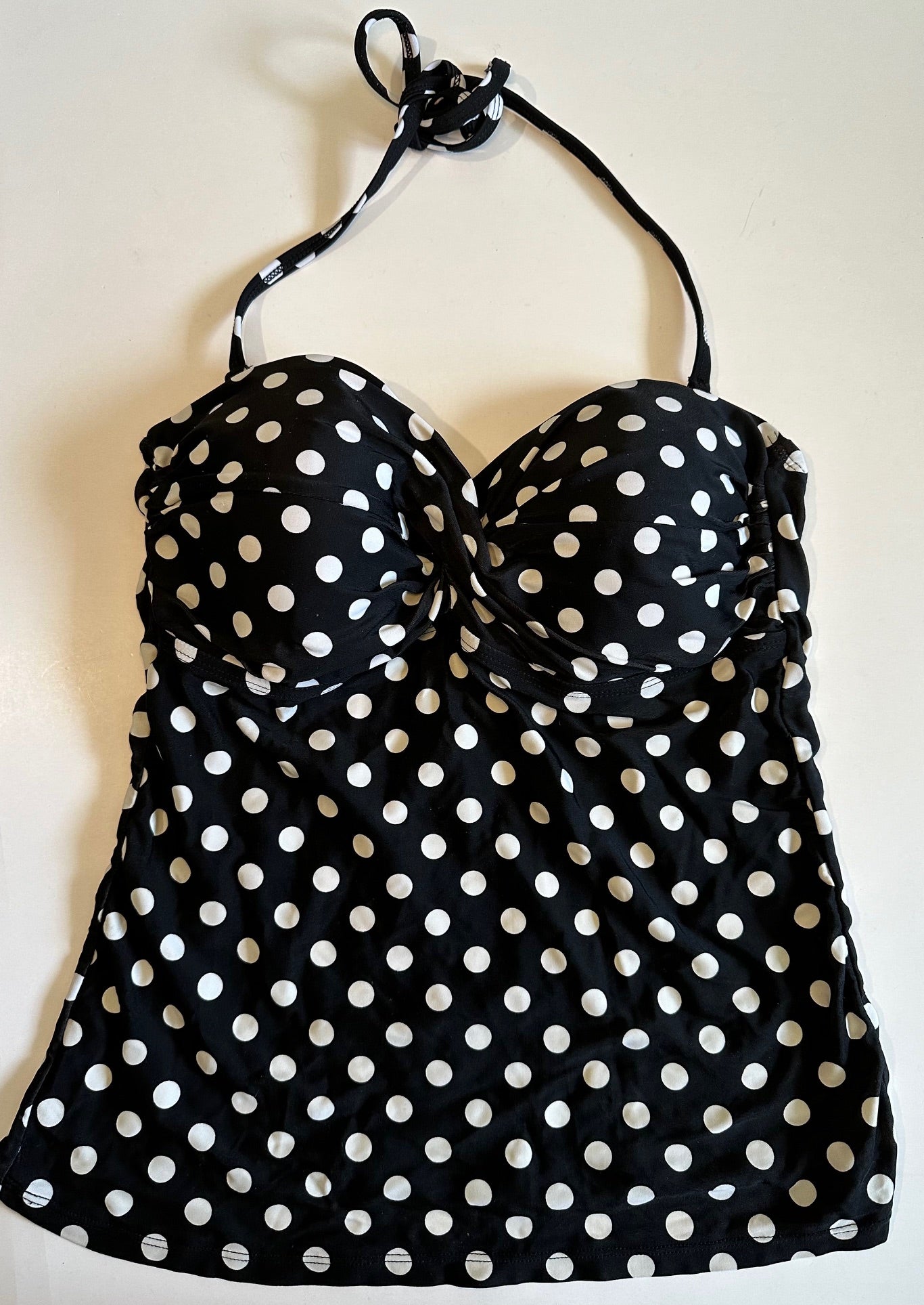 *Adult* George, Black and White Polka-Dot Bathing Suit Top - Size Small
