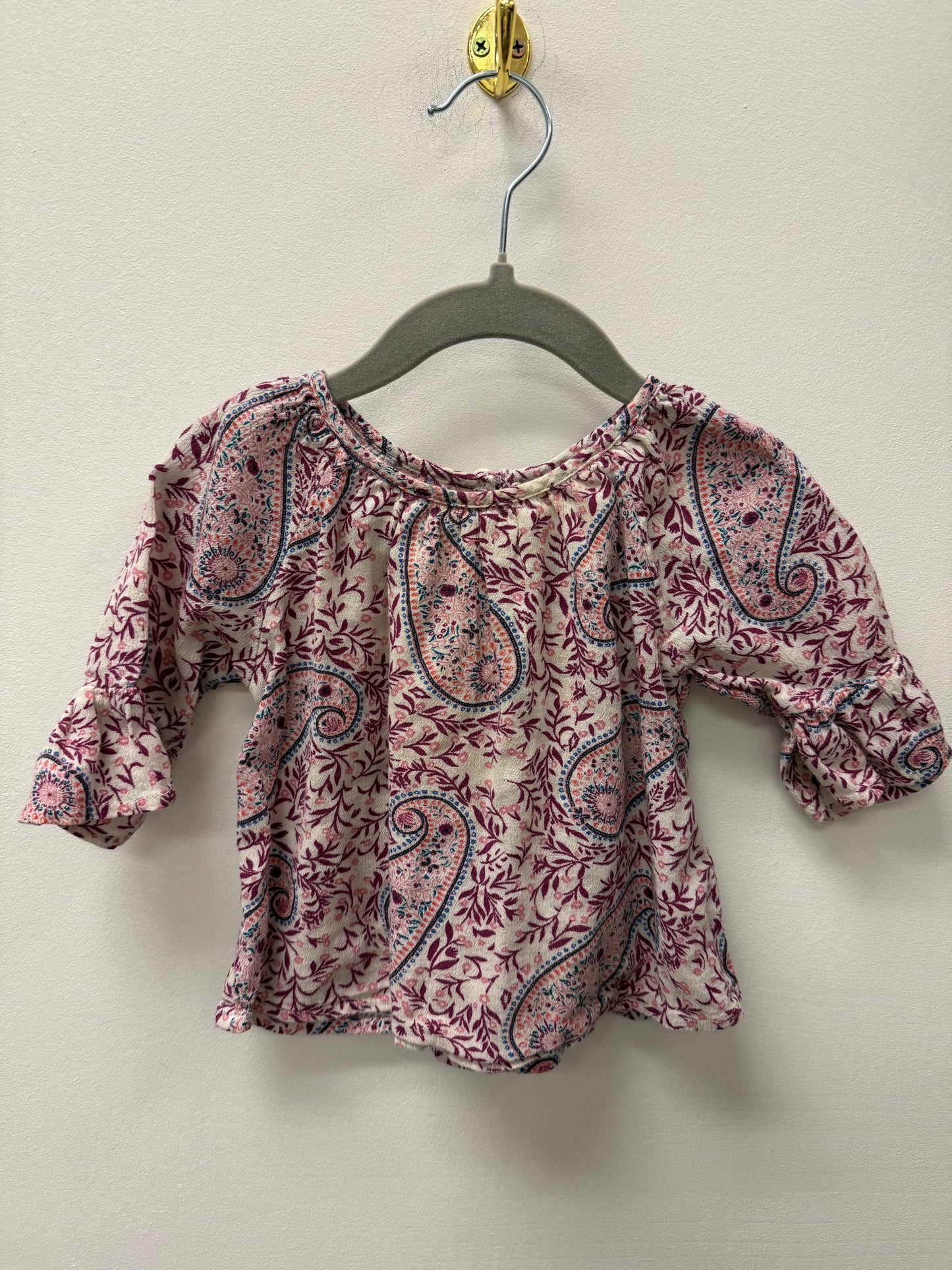 OLD NAVY PAISLEY PRINT SHIRT SIZE 6-12M