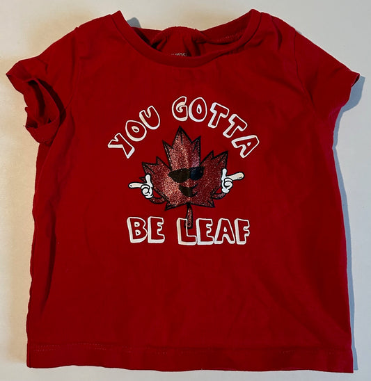 OshKosh, Red "You Gotta Be Leaf" T-Shirt - 18 Months