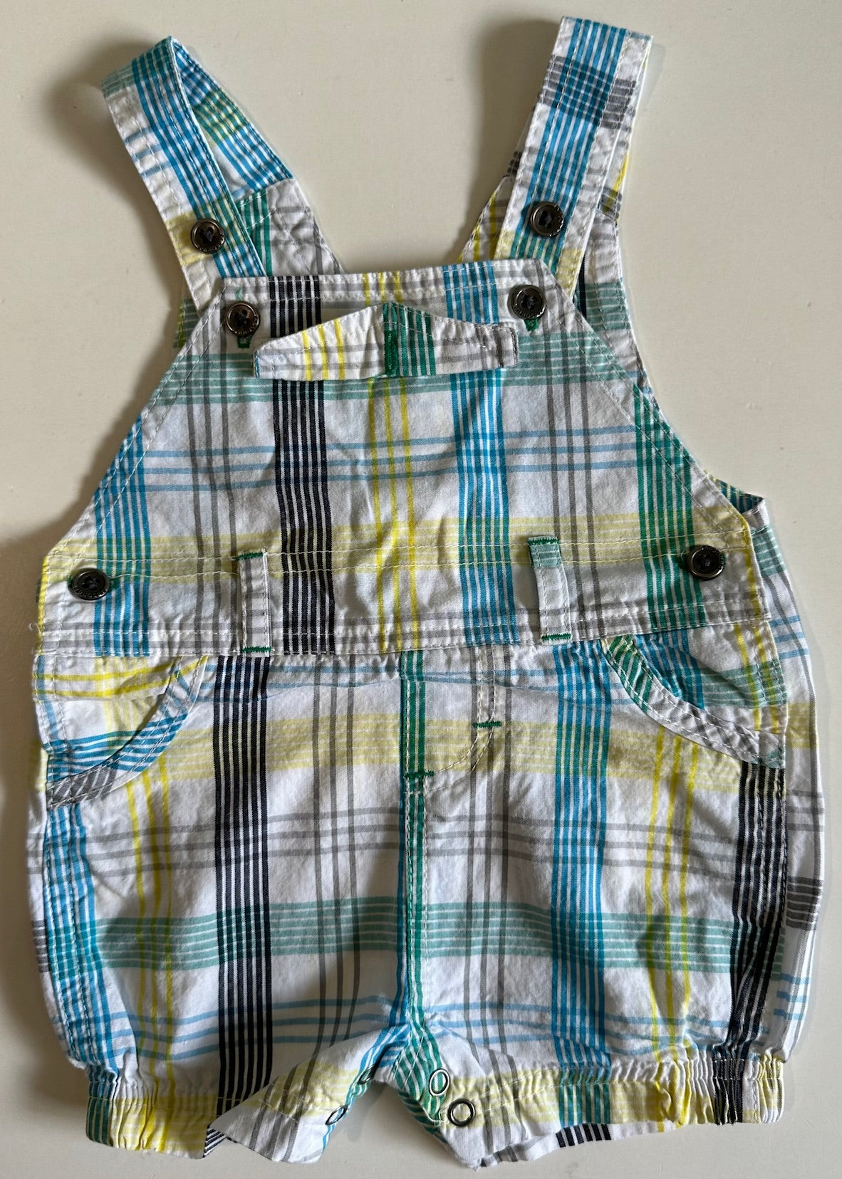 Absorba, Plaid Shortalls - 0-3 Months