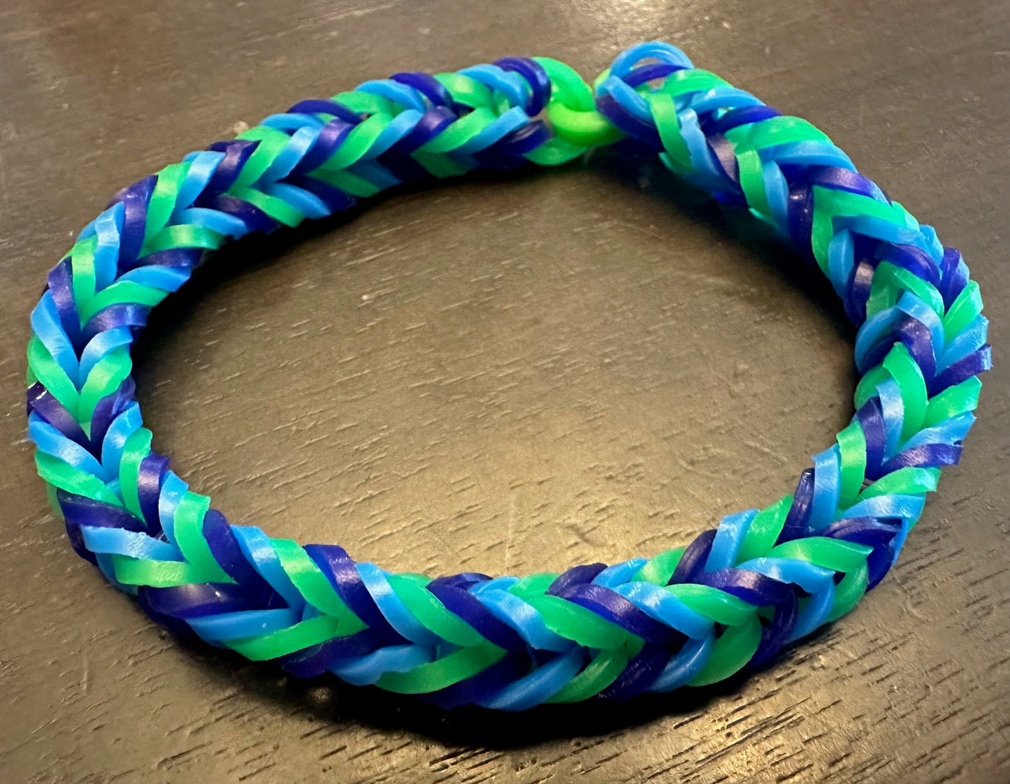 Dark Blue, Light Blue, and Green Bracelet - Size 3-7