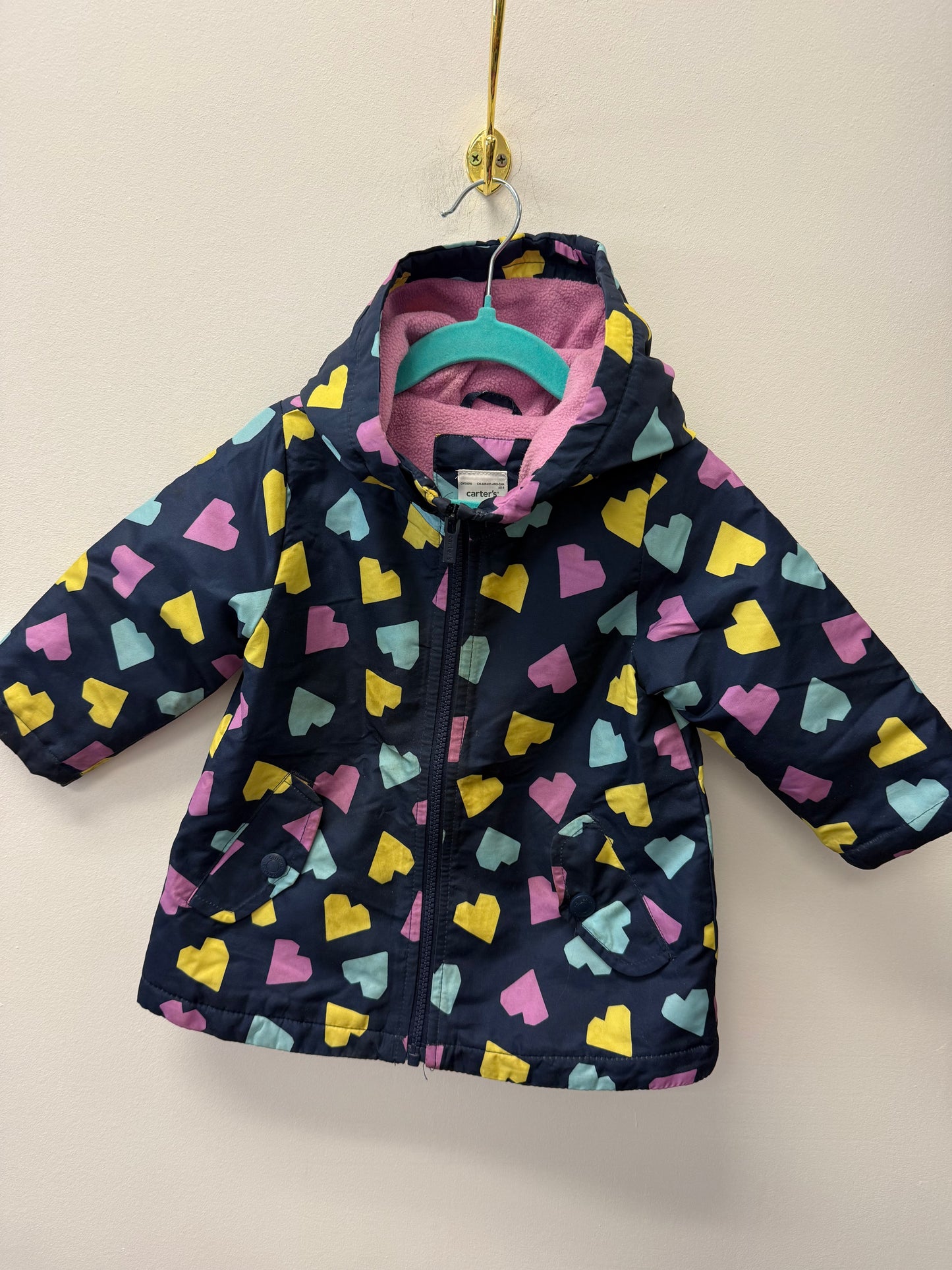 CARTERS FLEECE LINED HEART JACKET SIZE 18M