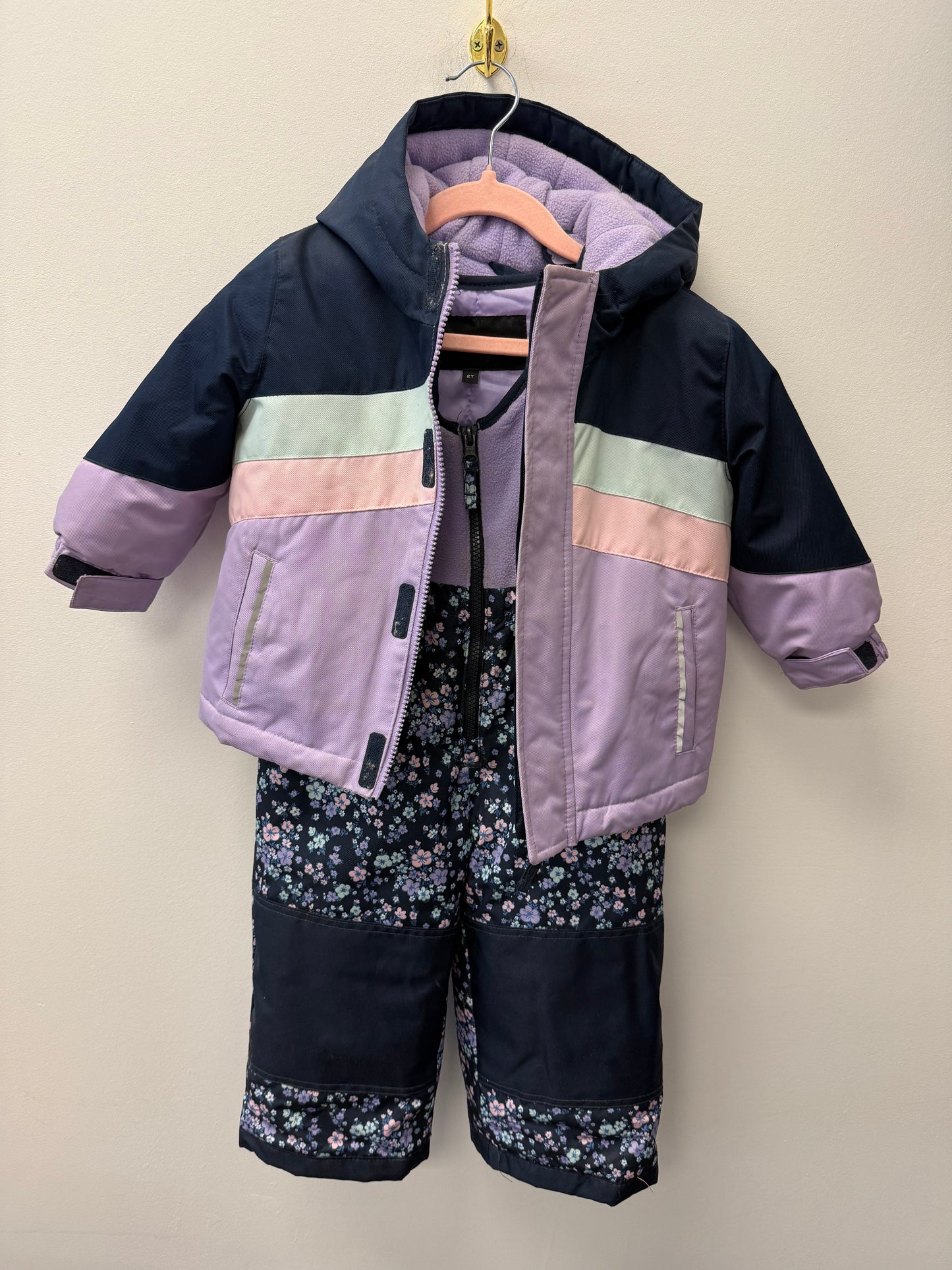 GEORGE 2 PIECE PURPLE FLORAL SNOWSUIT SIZE 2T