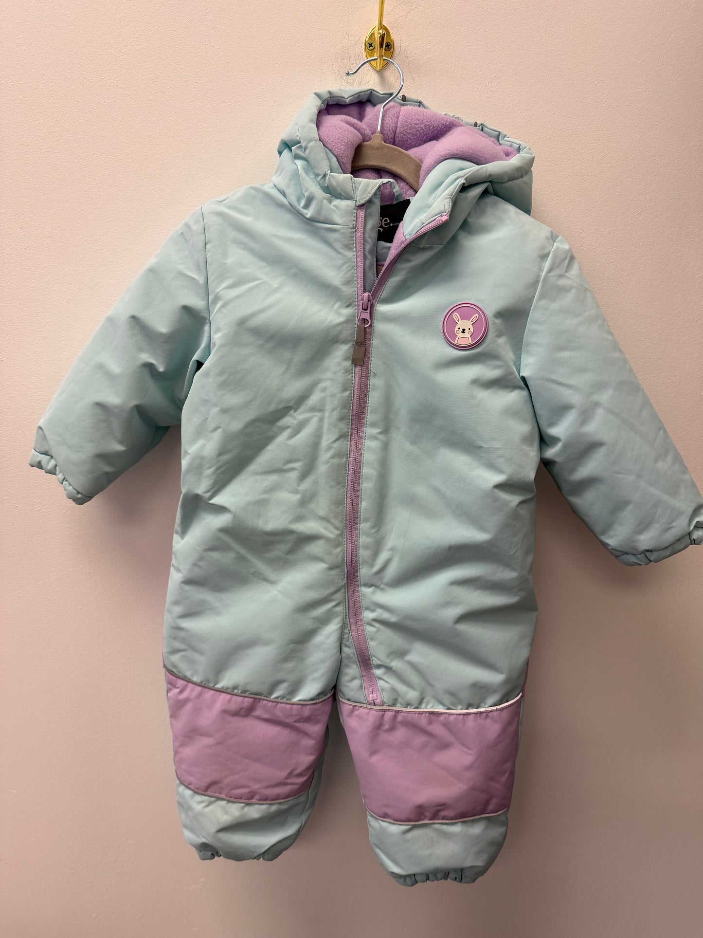 GEORGE FLEECE LINED BLUE & PURPLE SNOWSUIT SIZE 12-18M