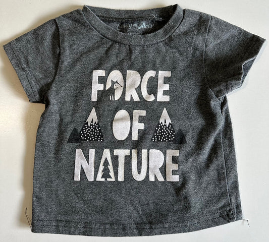 Emily and Oliver, Grey "Force of Nature" T-Shirt - 3-6 Months
