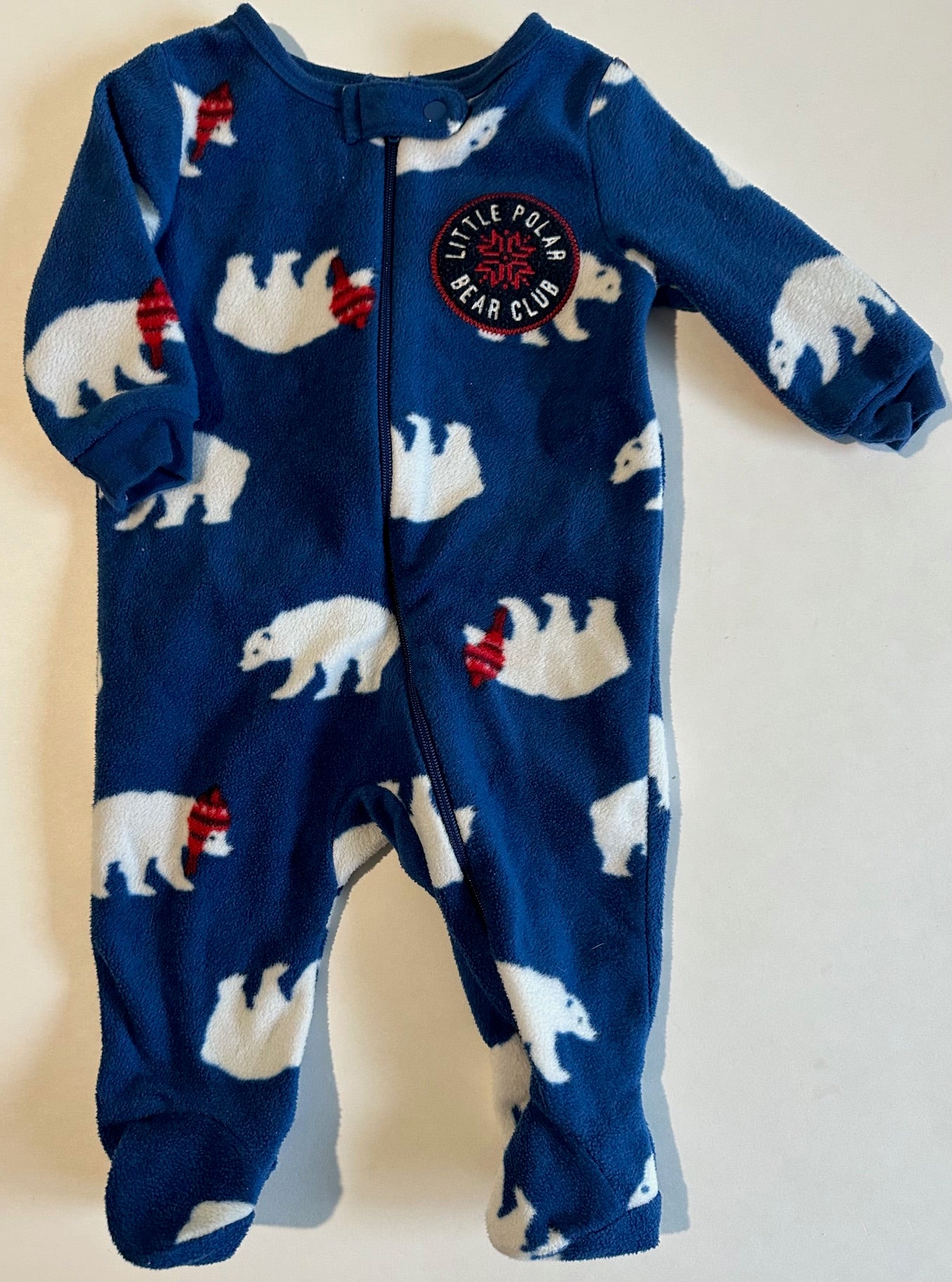 Joe Fresh, Blue Fleece Polar Bears Sleeper - 0-3 Months