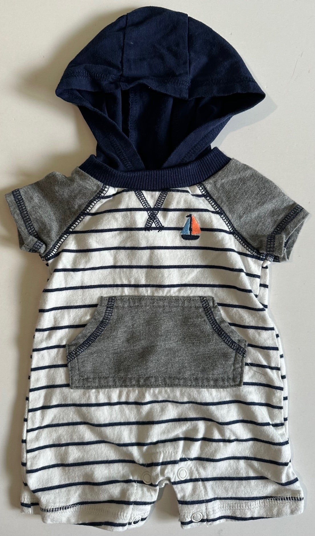 Carter's, Striped Hooded Romper - Newborn