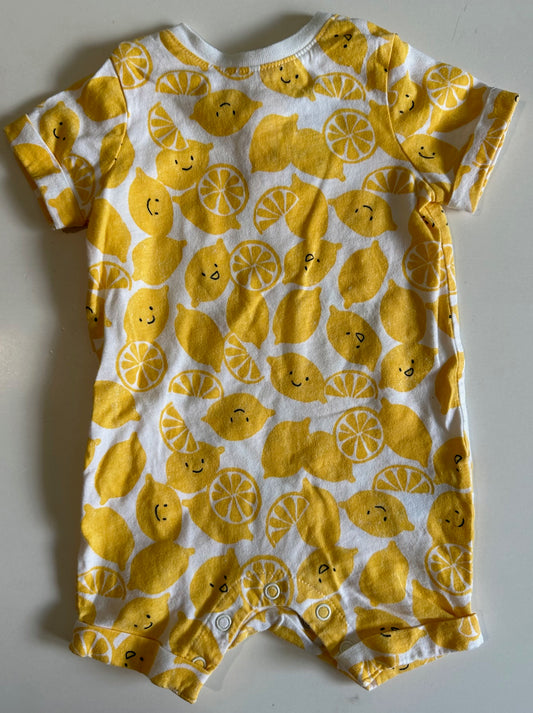 Joe Fresh, White and Yellow Lemons Romper - 3-6 Months