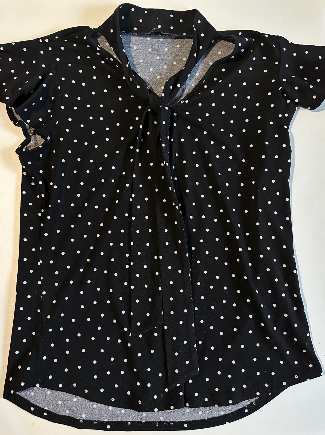 *Adult* Adrianna Papell, Black and White Polka-Dot Top - Size Medium