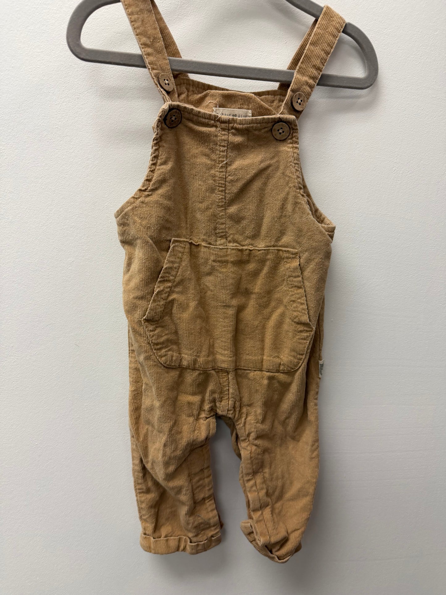 RABBIT + BEAR COURDAROY OVERALLS SIZE 12M