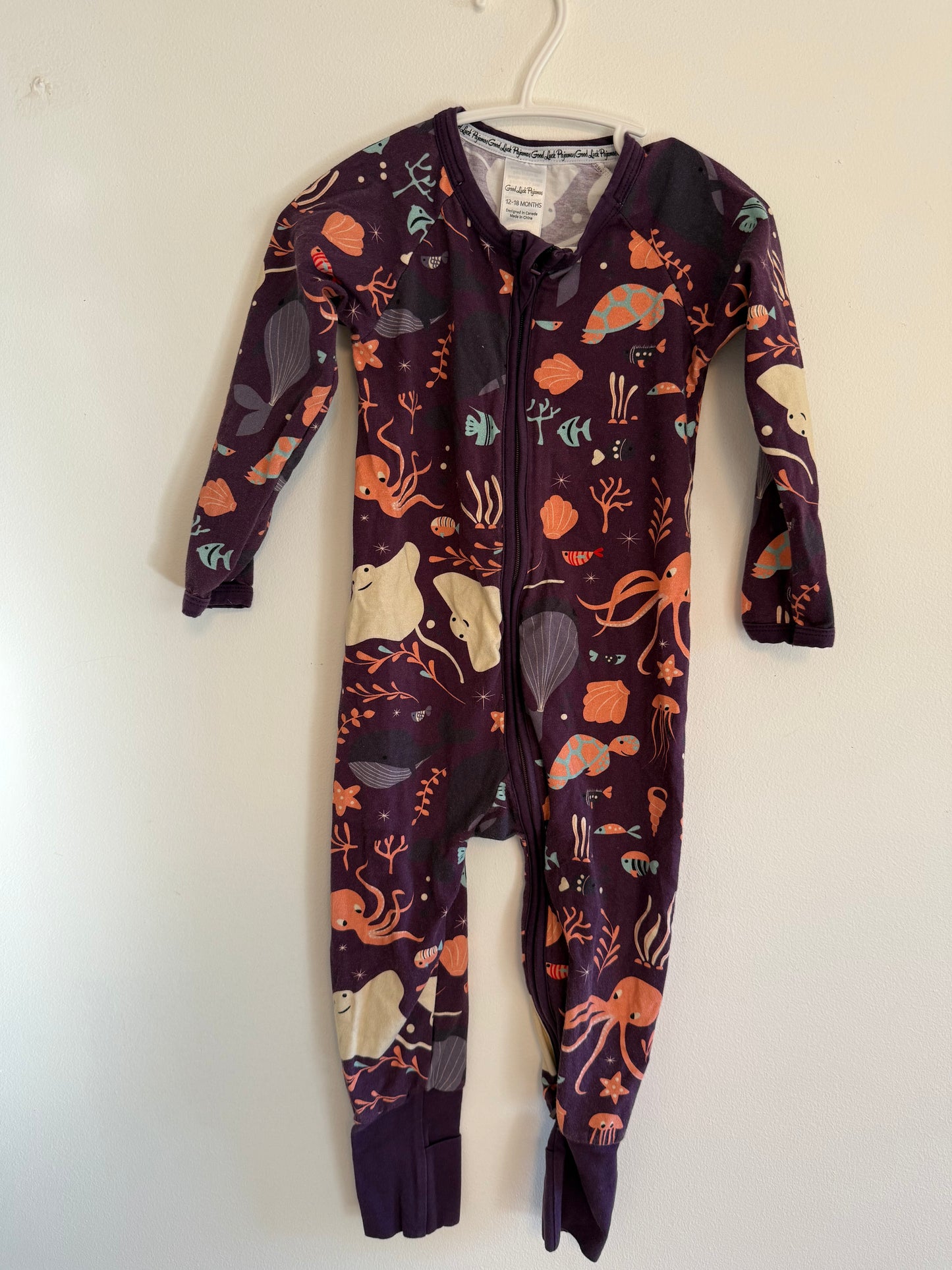 GOOD LUCK SOCK OCEAN CREATURES SLEEPER SIZE 12-18M