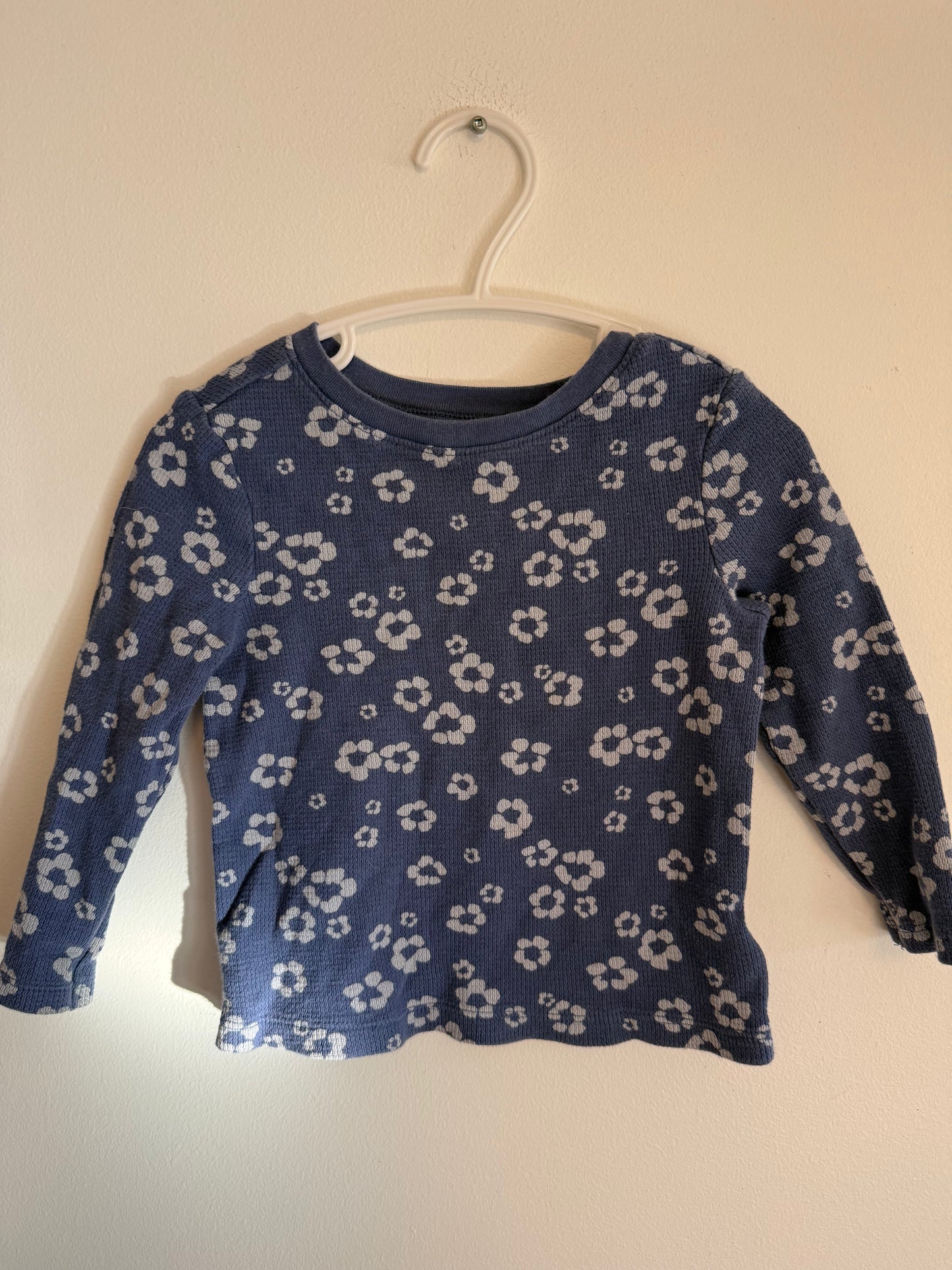 OLD NAVY WAFFLE KNIT CHEETAH PRINT SHIRT SIZE 2T
