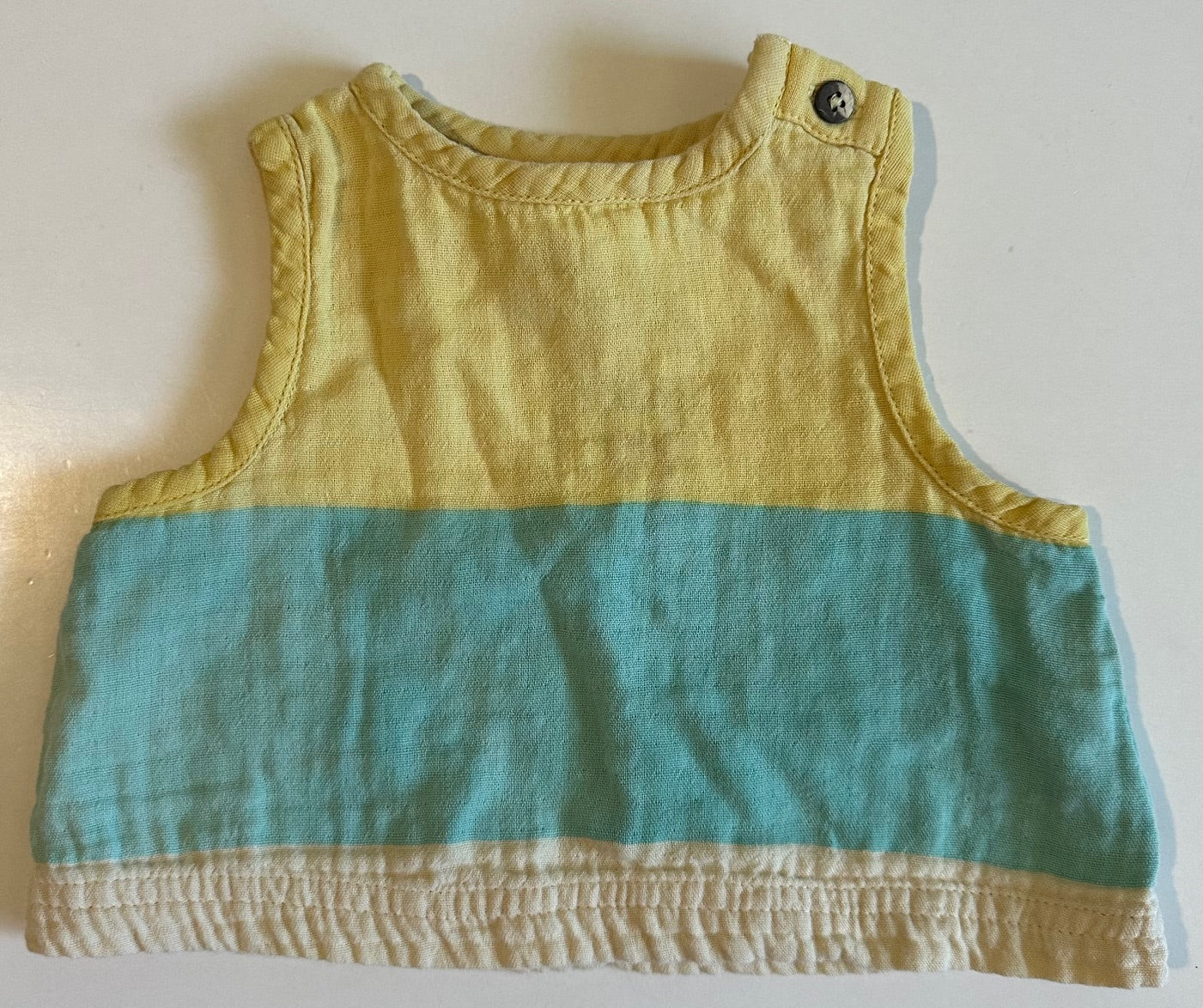 Coco Village, Yellow, Teal, and Ivory Shirt - 3 Months