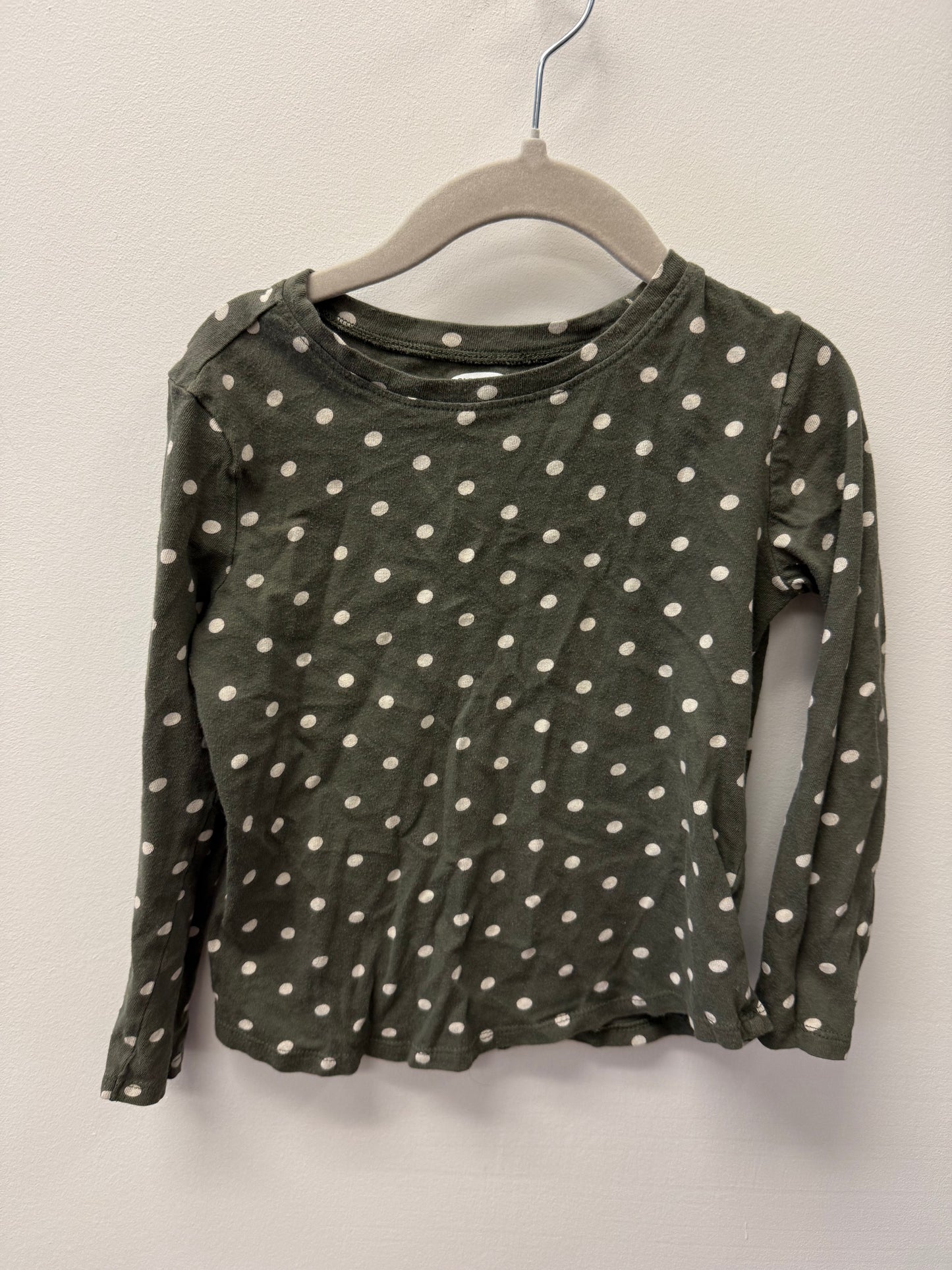 OLD NAVY GREEN POLKA DOT SHIRT SIZE 4T