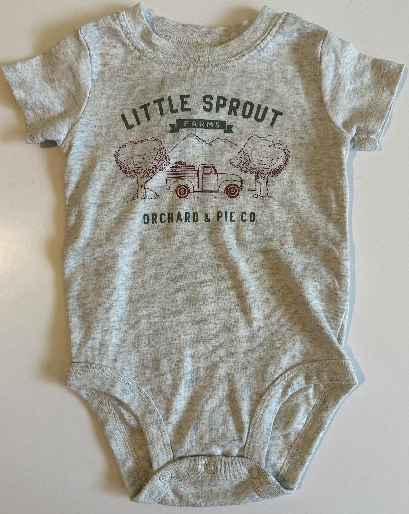 Carter's, Light Grey "Little Sprout Farms" Onesie - 9 Months