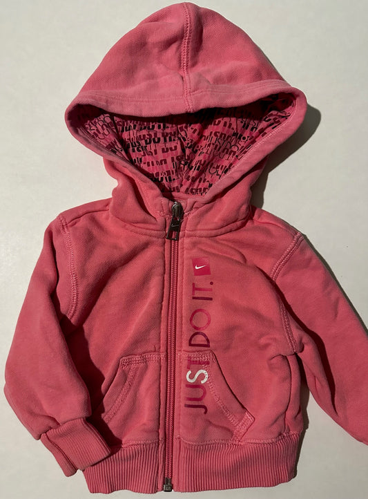 Nike, Pink Zip-Up Hoodie - 6-9 Months