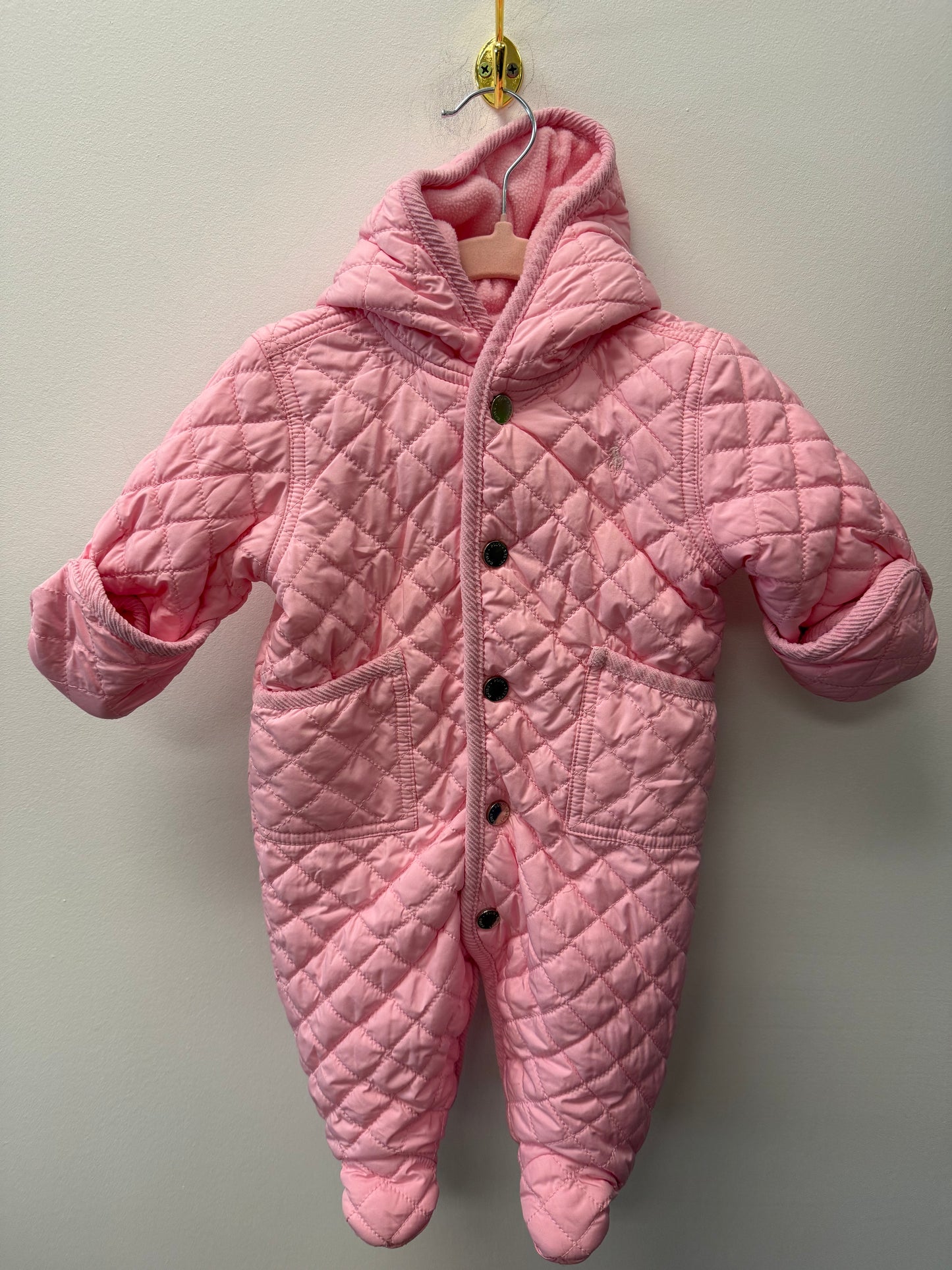 RALPH LAUREN FLEECE LINED BUNTING SUIT SIZE 3M