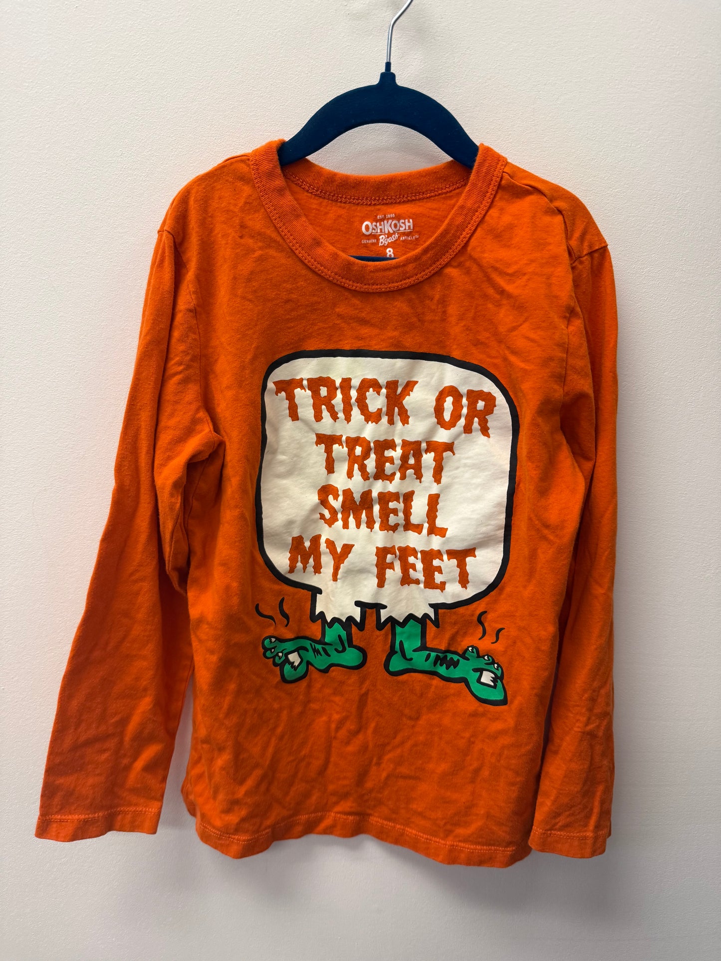 OSHKOSH "SMELL MY FEET" HALLOWEEN SHIRT SIZE 8