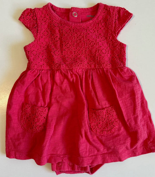 Carter's, Dark Pink Onesie Dress - 6 Months