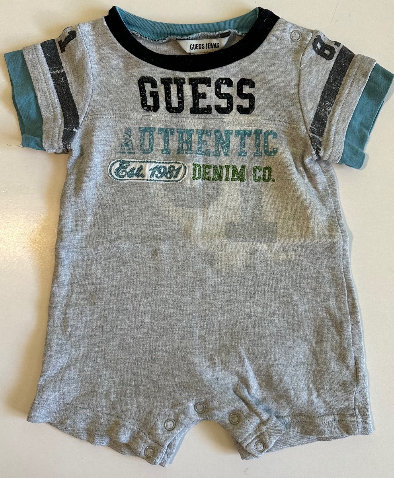 Guess, Grey Romper - 3-6 Months