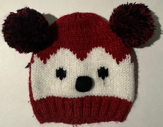 Unknown Brand, Dark Red and White Toque - 0-12 Months