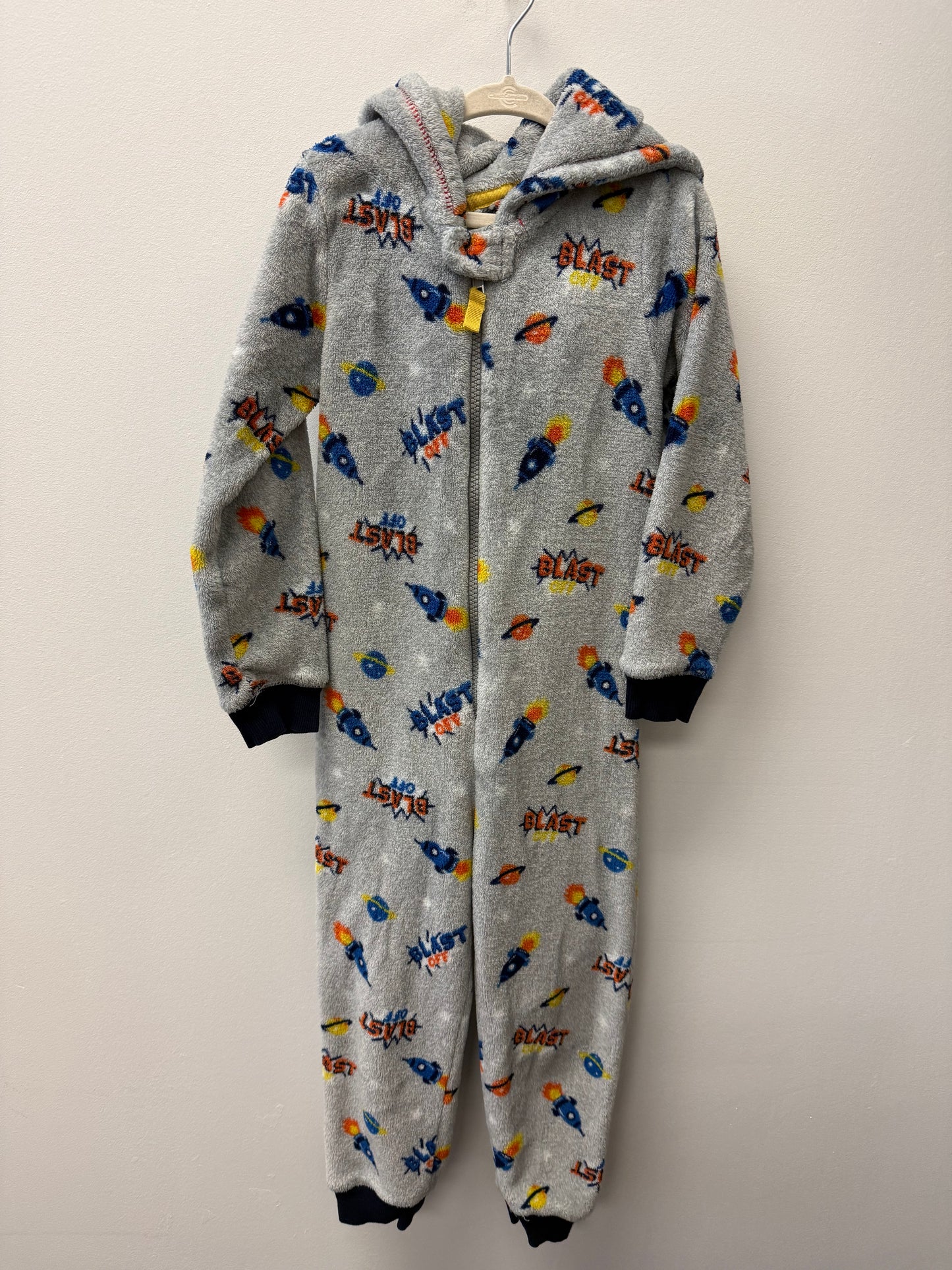 FUZZY HOODED ONE PIECE SIZE 4-5