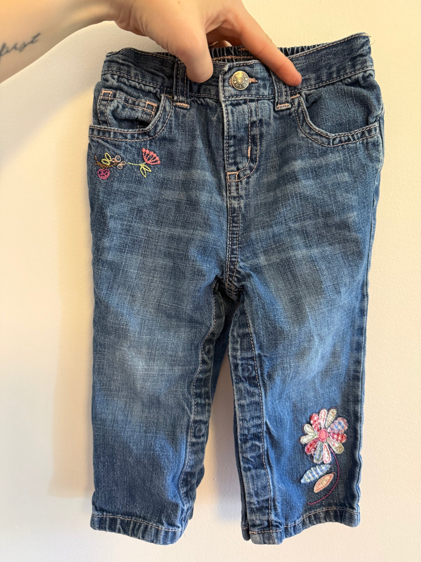 JOE FRESH FLORAL JEANS SIZE 12-18M