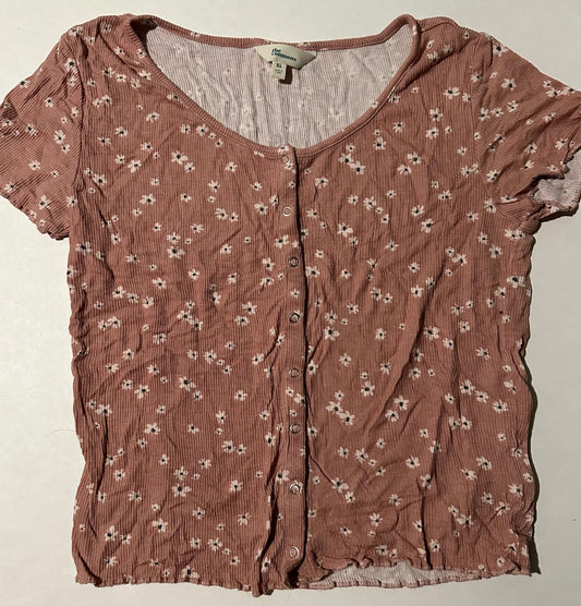 The Commons, Dusty Pink Flowery Shirt - Size XL (14-16)