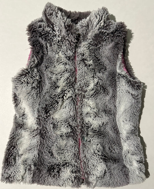 Hatley, Soft Grey Vest with Pink Horse Lining - Size 3