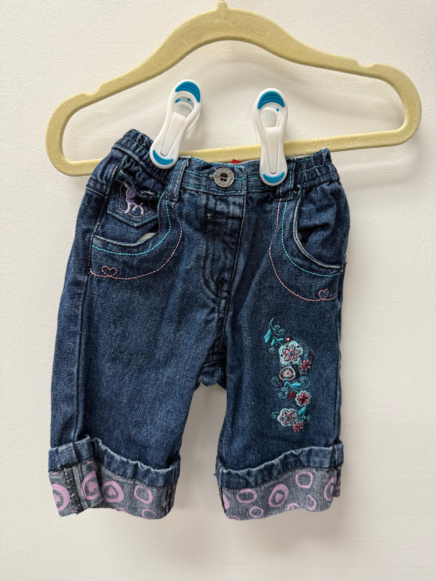 BUM KIDS FLORAL JEANS SIZE 3M