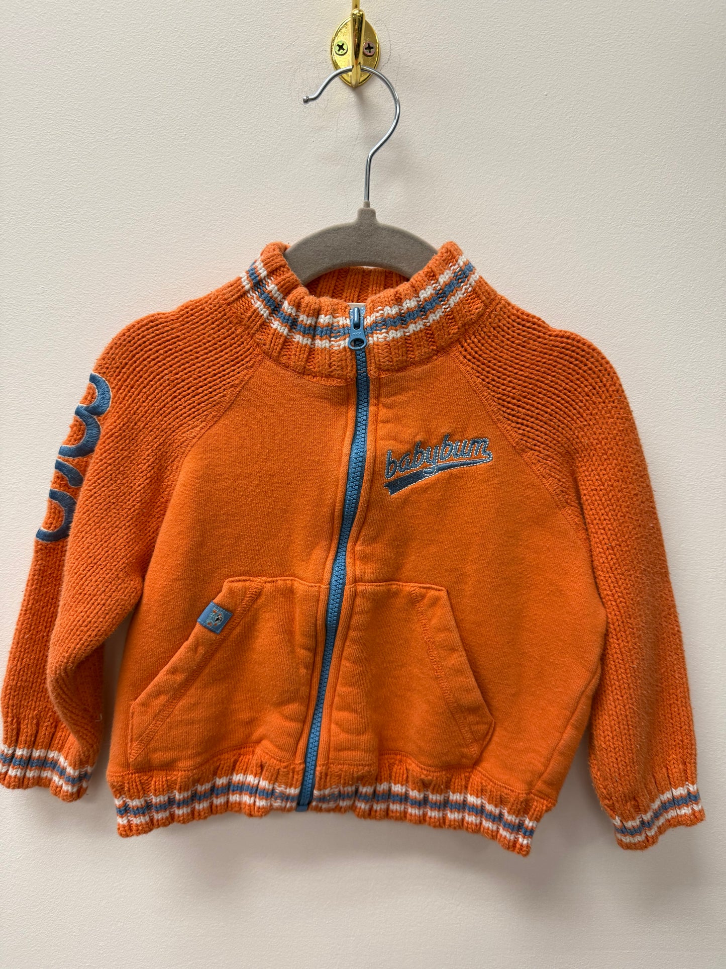 BUM EQUIPMENT ORANGE KNIT SWEATER SIZE 24M