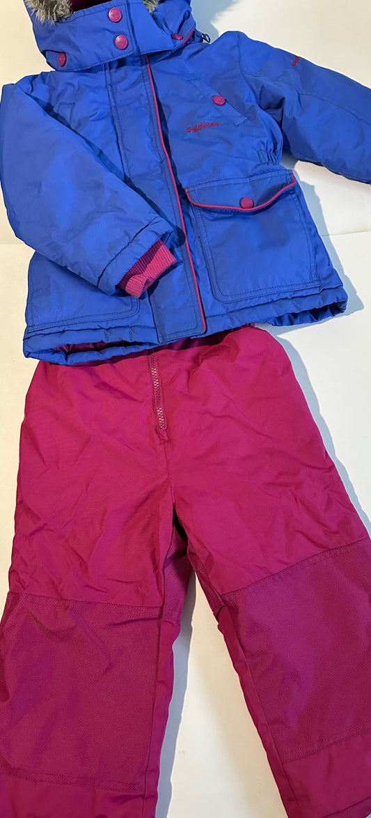 OshKosh, Blue/Purple and Pink Snowpants and Winter Jacket Set - Size 4T