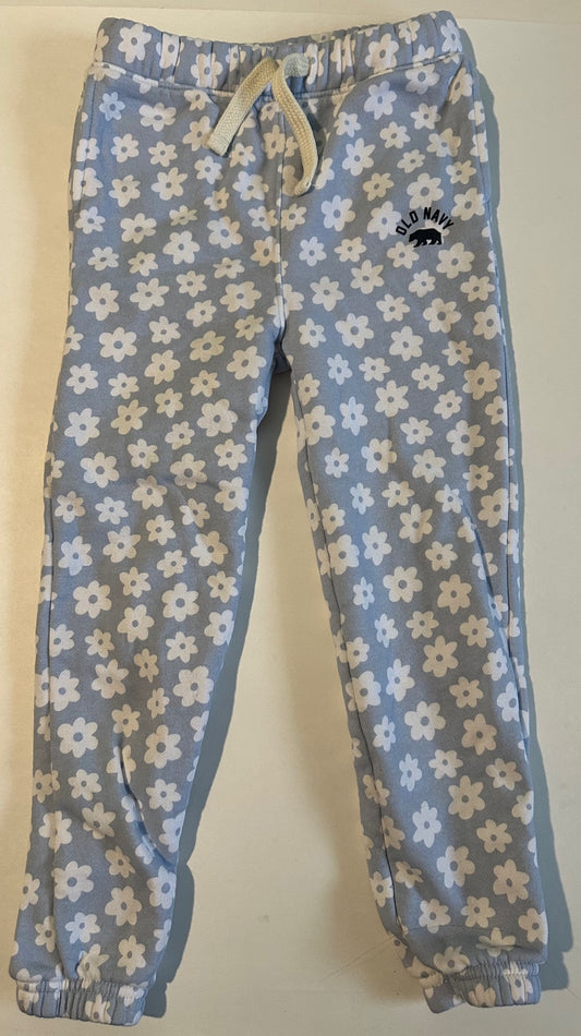 Old Navy, Blue and White Flowery Comfy Pants - Size 5T