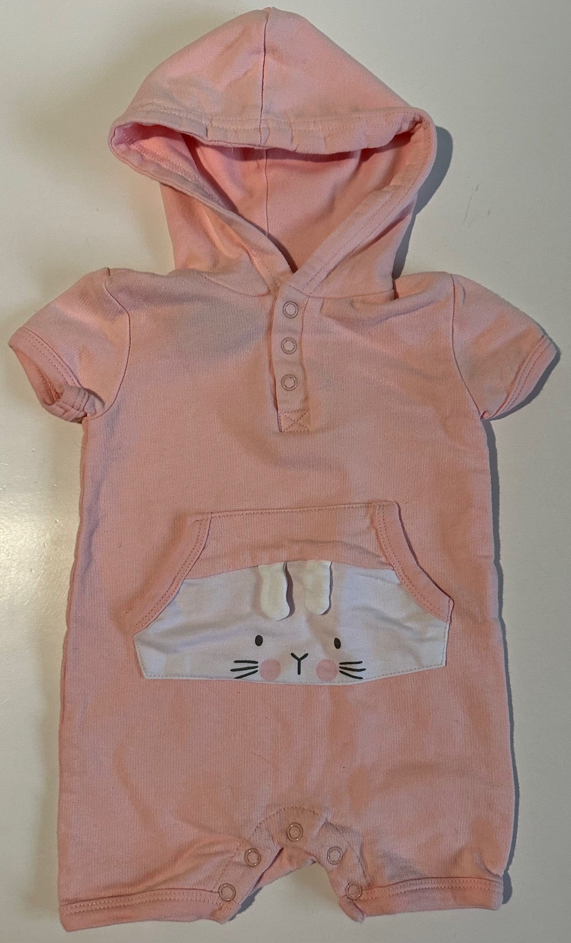 Snugabye, Pink Hooded Romper - 3-6 Months