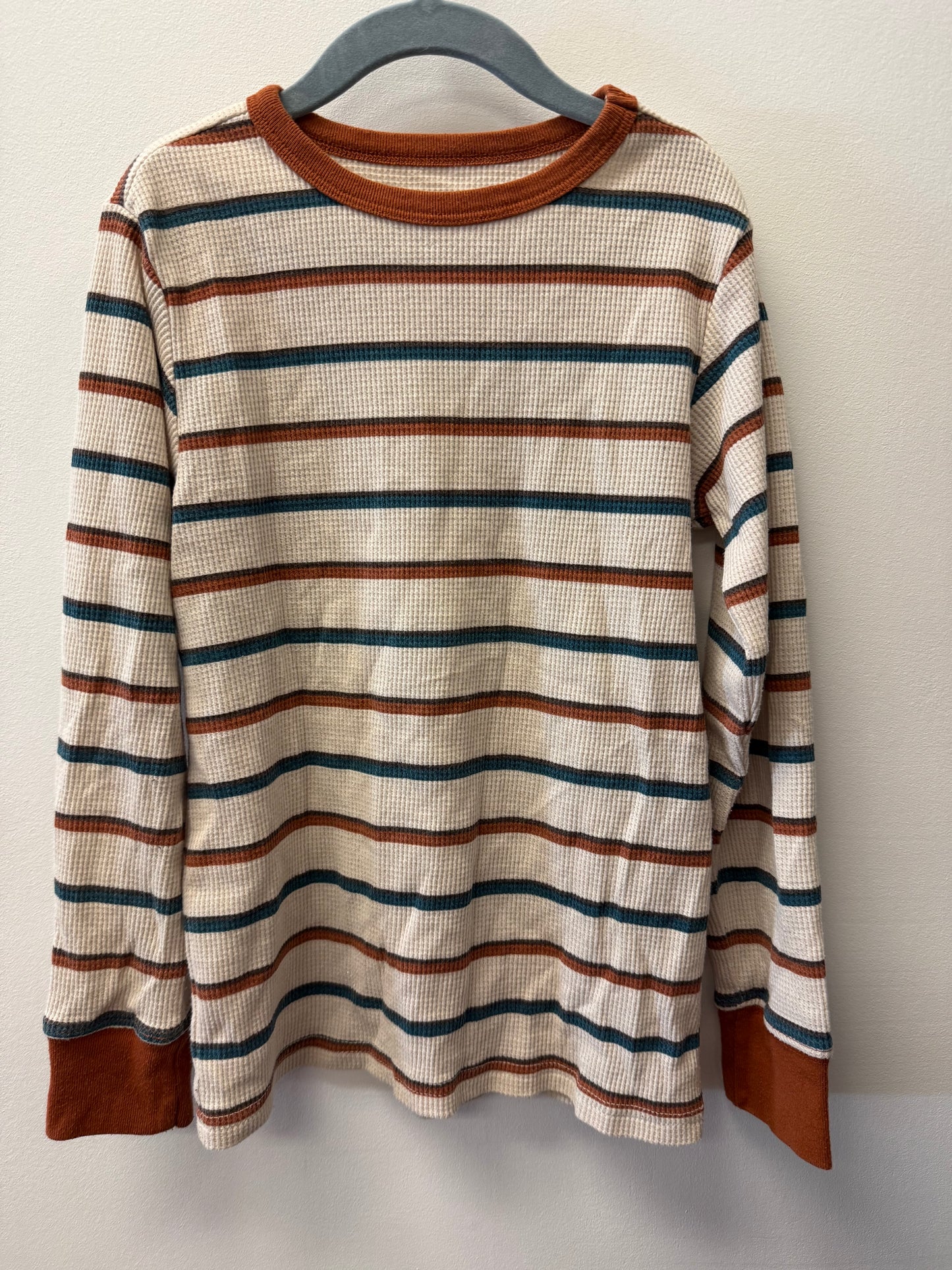 CHILDRENS PLACE STRIPPED WAFFLE KNIT SHIRT SIZE 7-8