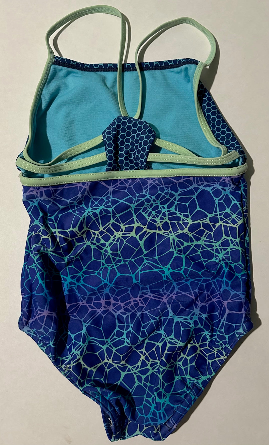 Speedo, Blue Patterned Bathing Suit - Size 8